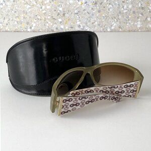 Genuine Gucci 1990s Oversized Logo Sunglasses with Original Patent Leather Case